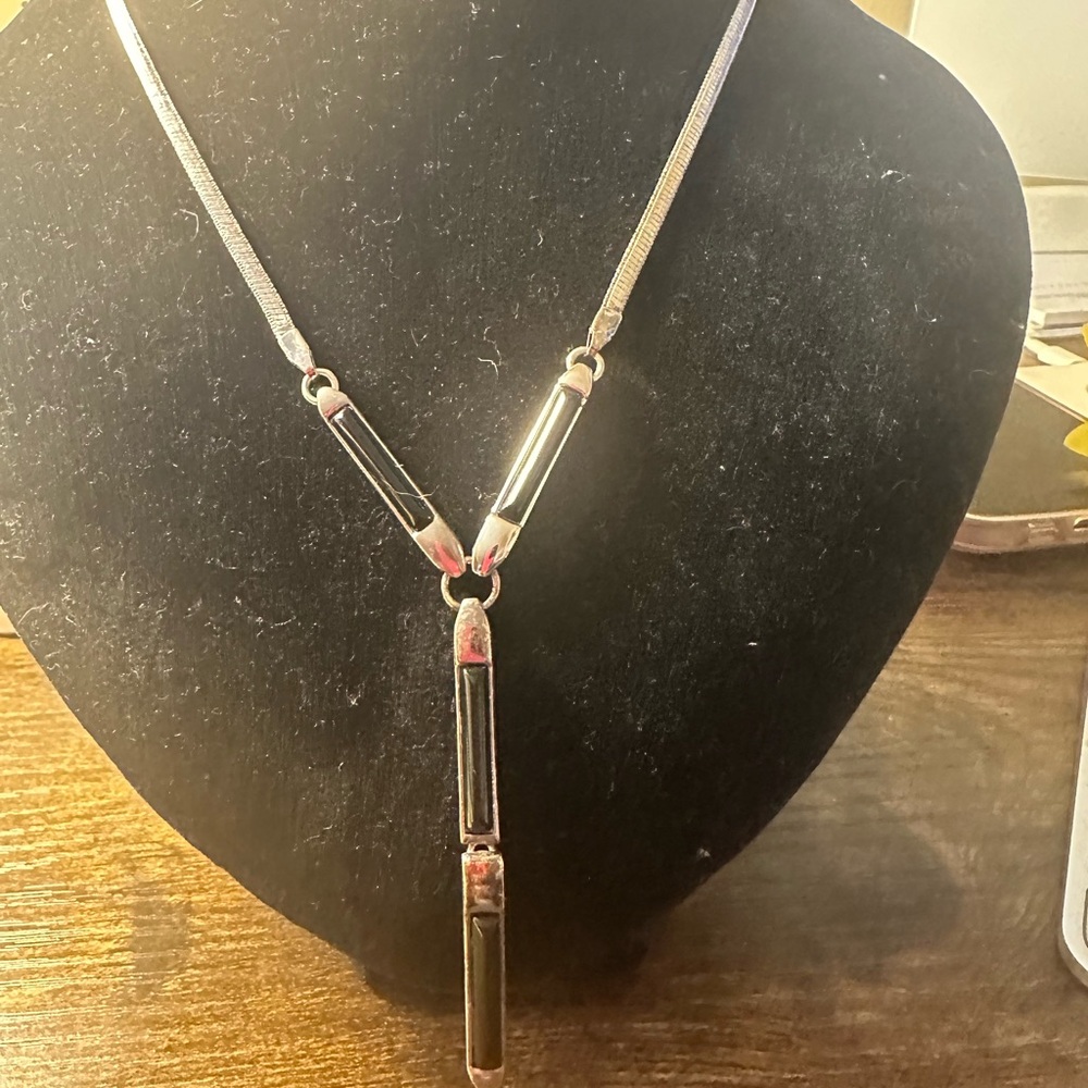 Monet silver tone necklace with acrylic stones